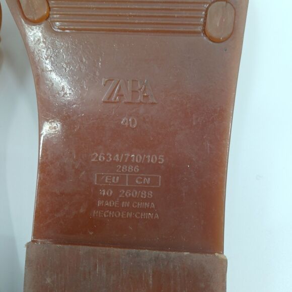 Zara Slides Sandals Womens EU 40 US 9 Flats Beach Pool Resortwear Aesthetic - Picture 6 of 6